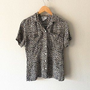 Vintage Robbie Bee Leopard Animal Print Blouse